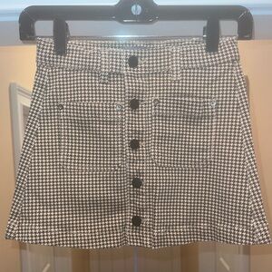 DL1961 Jenny Houndstooth Button-Front Mini Skirt Girls Size 10